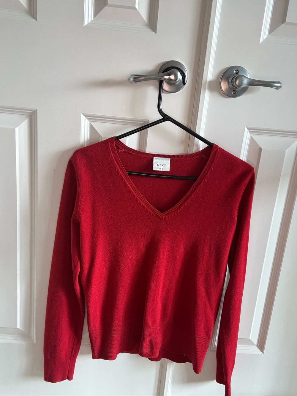 next Women's Red V-Neck Sweater